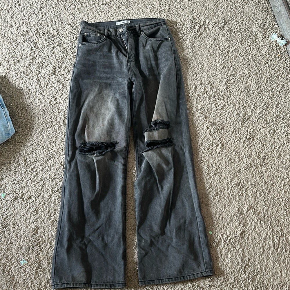 Adika High Waisted wide leg black jeans